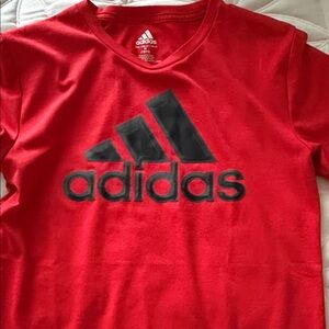 Adidas Kids Red Tee with Black Logo